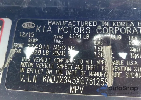 2016 Kia Soul ! z USA, uszkodzony, nr VIN KNDJX3A5XG7312596